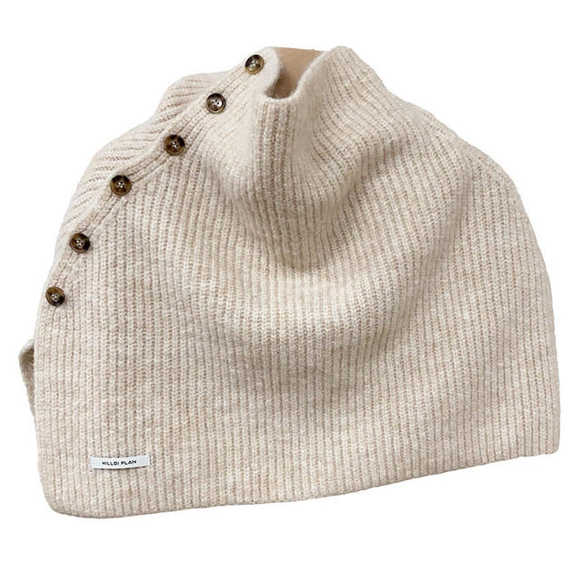 Korean-Style Wool Blend High-Neck Knit Shawl with Slit for Women, Autumn and Winter Outerwear, Versatile Warm Neck Warmer