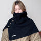 Korean-Style Wool Blend High-Neck Knit Shawl with Slit for Women, Autumn and Winter Outerwear, Versatile Warm Neck Warmer