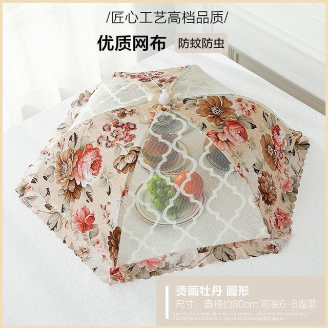 Vegetable Cover Household Foldableable Food Dining Table Cover New Washable Fly-Proof and Dust-Proof Meal Cover Retractable Cover Vegetable Umbrella