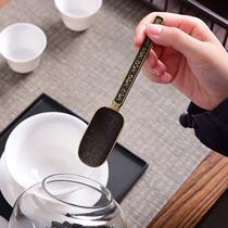 Tea cup tea machine Kunfu tea alloy tea dial for six gentlemen solid wood to take teaspoon teaspoon teaspoon tea shovel tea spoon