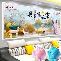 Cross stitch 2022 new printing thread embroidery living room home and everything is happy peacock deer embroidery atmospheric landscape embroidery by yourself