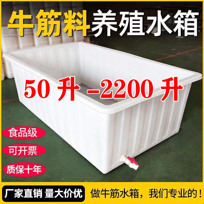 加厚牛筋塑料水箱长方形水箱水产养鱼养龟浅盆养殖家用大号储水桶