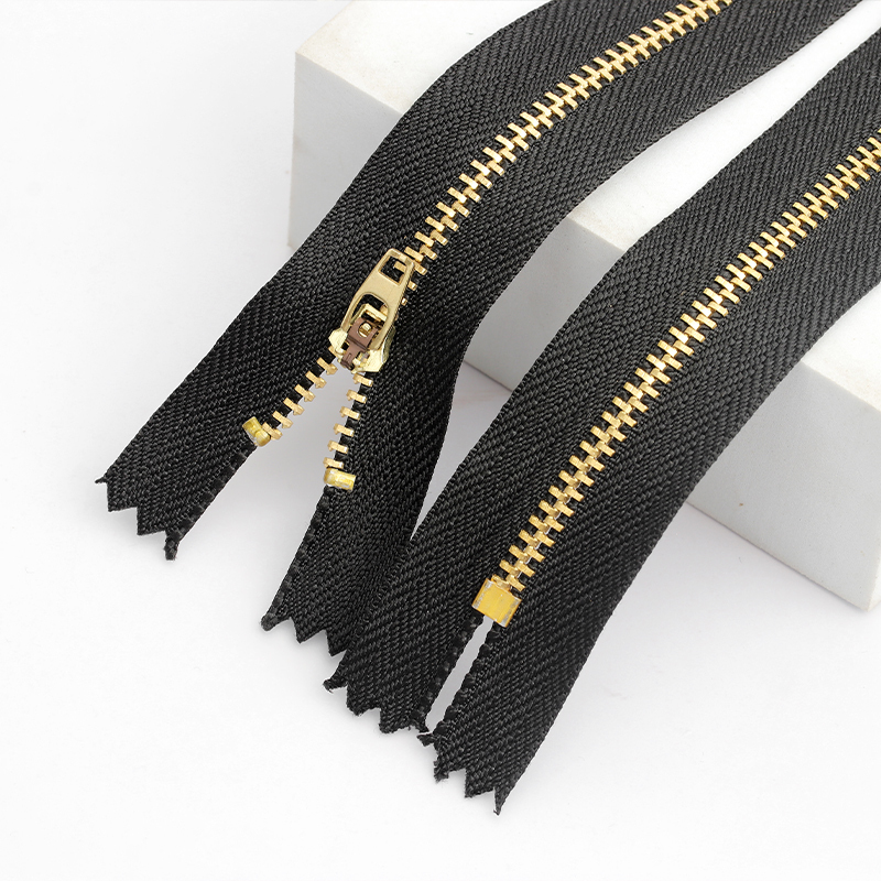 No. 3 Metal Copper Zipper for Pants, Closed-End Iron Zipper Accessories for Jeans, Bags, Small Zipper Components