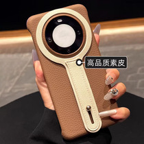 National trendy high-end lychee textured solid color wrist strap bracket with large hole suitable for Huawei mate60pro mobile phone case