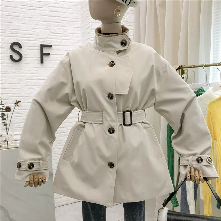 Áo khoác lông mùa đông cho nữ mid-lông thỏ thật dài 2019 phiên bản mới của Hàn Quốc - Trench Coat