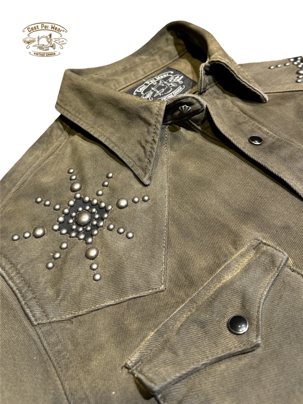 Cpw American Retro Washed Distressed Studded Western Cowboy Style Patchwork Amekaji Casual Versatile Shirt Cpw American Retro Washed Distressed Studded Western Cowboy Style Patchwork Amekaji Casual Versatile Shirt