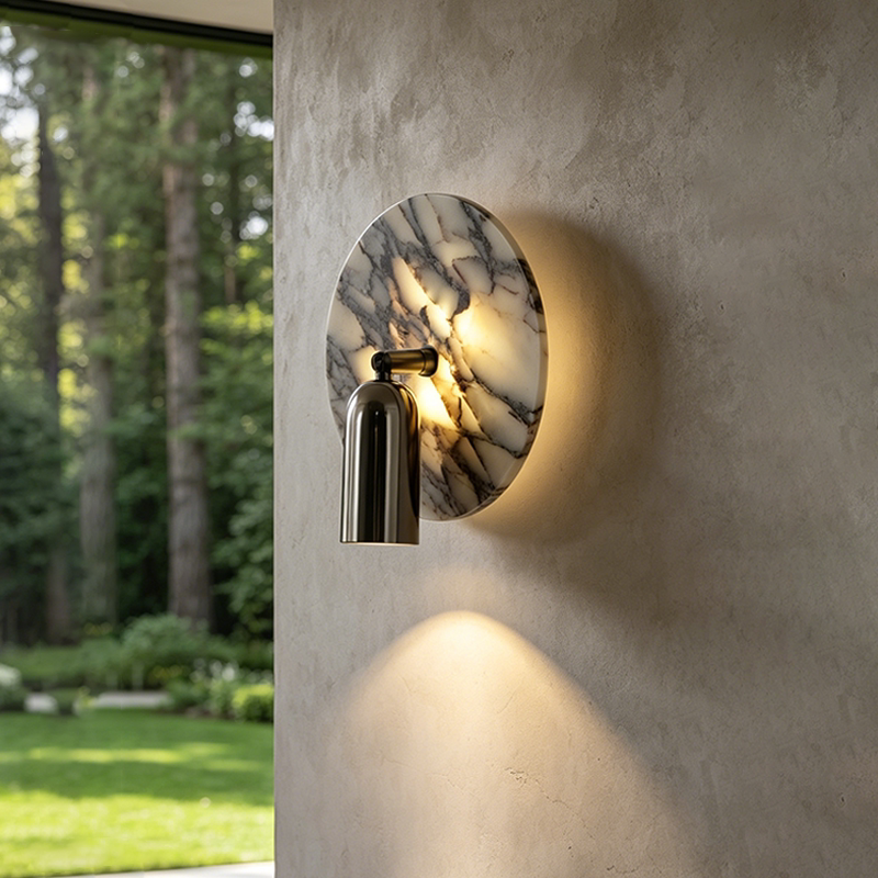 Italian-Style Light Luxury Bedroom Bedside Wall Lamp, High-End Natural Marble Luxury Stone Corridor Aisle Entrance Art Eye-Protection Lamp Italian-Style Light Luxury Bedroom Bedside Wall Lamp, High-End Natural Marble Luxury Stone Corridor Aisle Entrance Art Eye-Protection Lamp