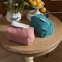 Solid color macaron color household car tissue set plain hotel tissue bag lightweight desktop tissue box