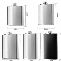 Supply 1-18 oz 6 stainless steel hip flask small hip flask portable outdoor flat metal hip flask AT-6oz
