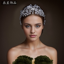 Chenxing Cross-border Bridal Wedding Accessories Alloy Flowers Studded with Rhinestones Sparkling Hairband Photo Style Hair Accessories CP390