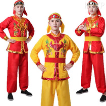 New Yangko costumes for men and women middle-aged and elderly ethnic performance waist drum gong and drum performance dragon and lion dance costumes