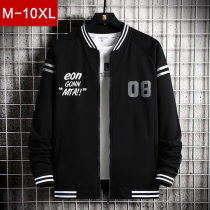 Spring and autumn winter trend mens jacket baseball suit plus fat plus size fat guy Japanese loose casual round neck jacket jacket