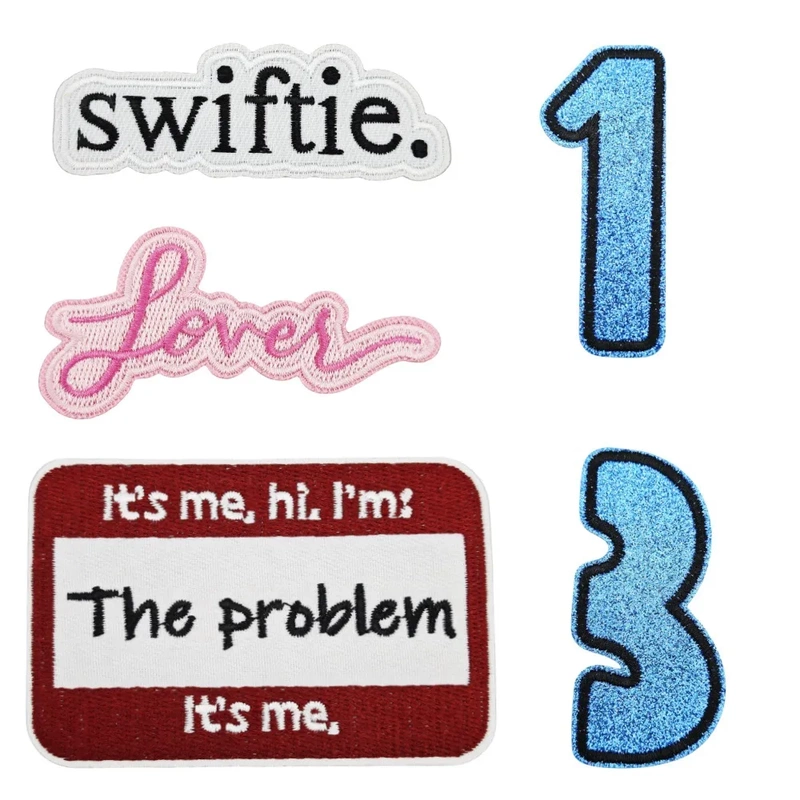 English Letter Patch Taylor Swift Music Album Brooch Badge Accessory Record Pink Embroidery
