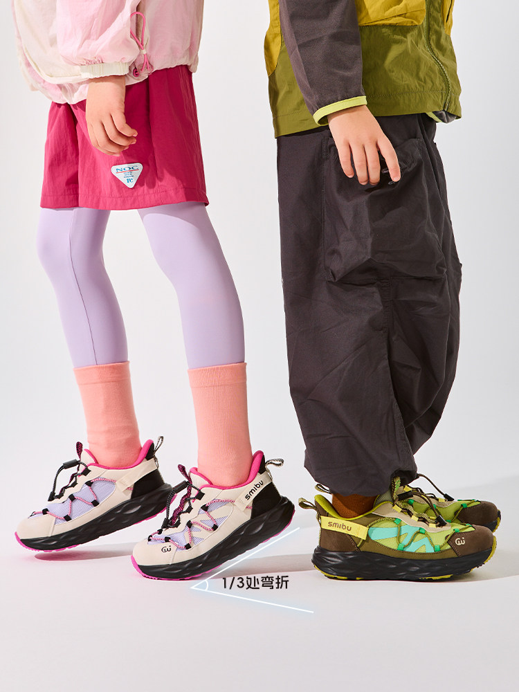 Smibu Kidsren's Shoes Kidsren's Sports Shoes 2025 Autumn New Outdoor Cotton Shoes Boys and Girls Hiking Shoes Winter Fleece-Lined