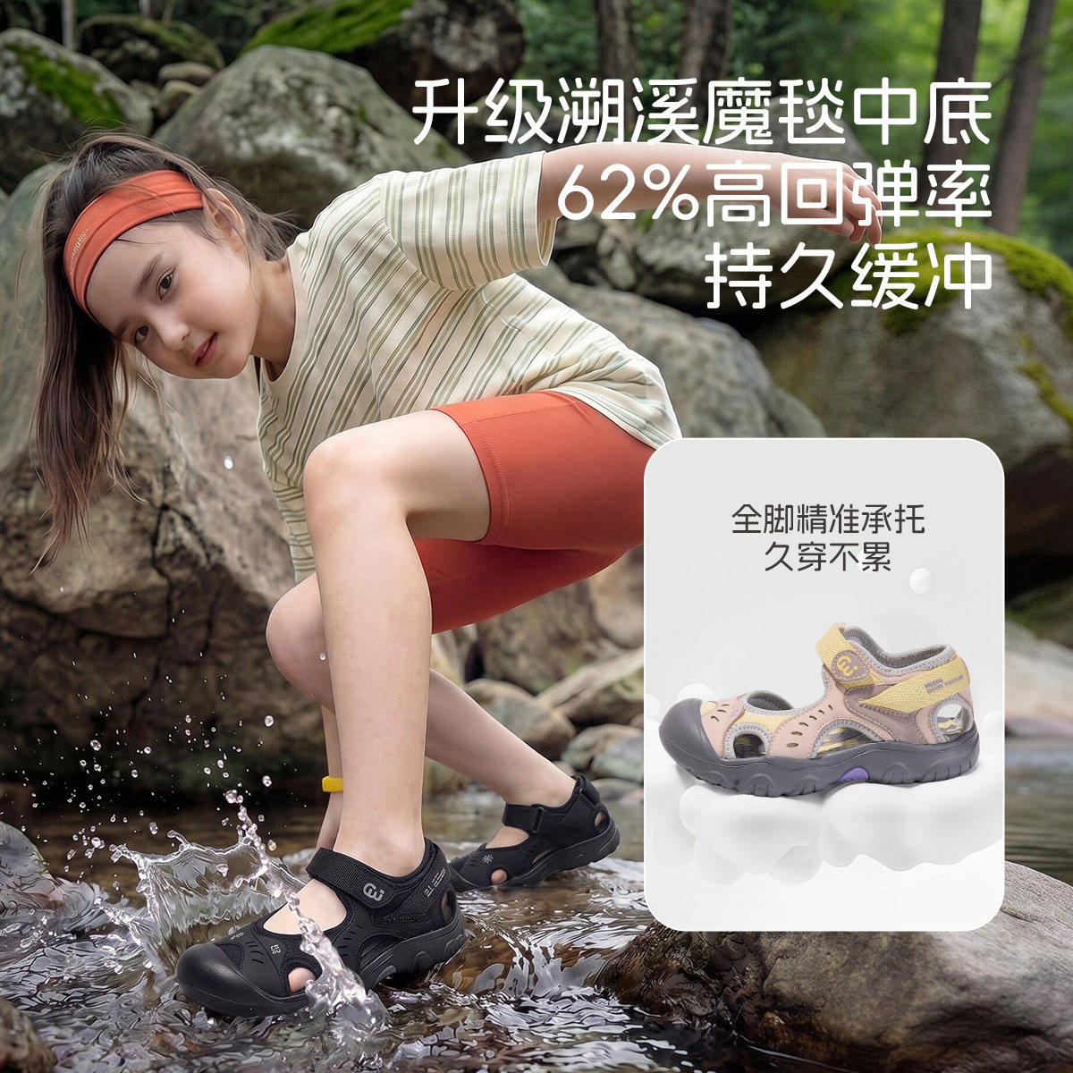SMIBU斯密朴儿童凉鞋溯溪鞋2026夏季新款男童女童包头运动鞋凌溪
