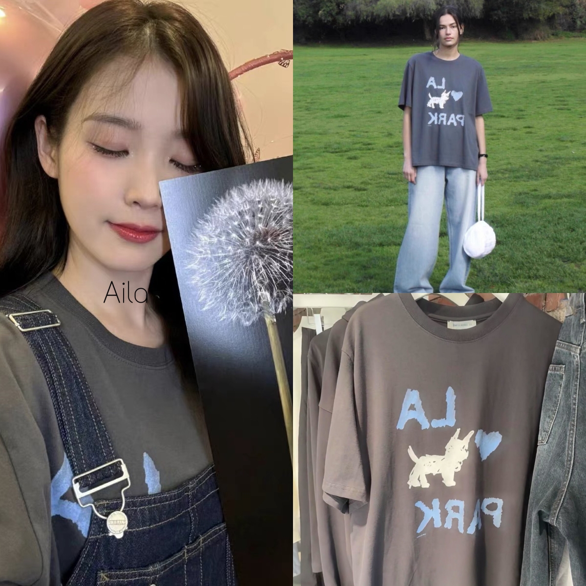 [LOW CLASSIC] LOVE PARK T-SHIRT ★ IU ジェニー着用 IU & JENNIE著用款!｜LOW CLASSIC LOVE PARK T-SHIRT ( CHARCOA