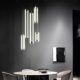 Postmodern Light Luxury Triangular Led Metal Strip Chandelier Bedroom Bedside Dining Room Living Room Designer Decorative Lamp