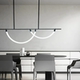 Italian Minimalist Restaurant Chandelier, Modern and Simple High-End Design, Nordic Bar Table Creative Linear Strip Light