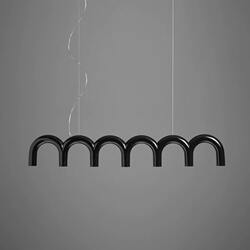 Oblure Memphis U-Shaped Restaurant Chandelier Nordic Designer Model Room Study Bar Led Strip Chandelier
