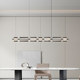 Nordic Minimalist Iron Art Black Dining Room Long Pendant Light Modern Minimalist Living Room Italian Glass Long Strip Lighting Fixture