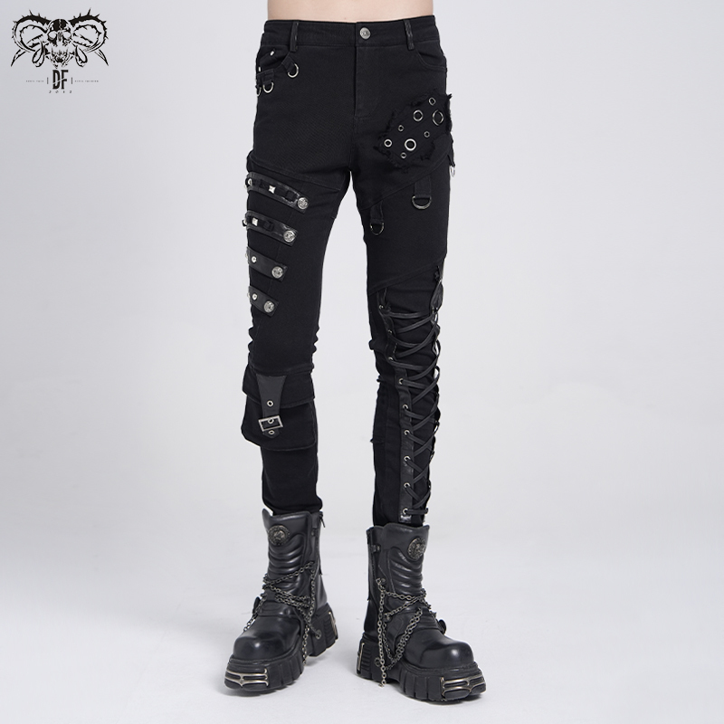 Devil Fashion Steampunk Jeans Casual Pants Rock Style Brand Trousers【Pt100】