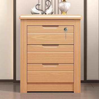 Chinese-style room home safe office installation-free cabinet with lock fully equipped bedside table solid wood three-layer lock