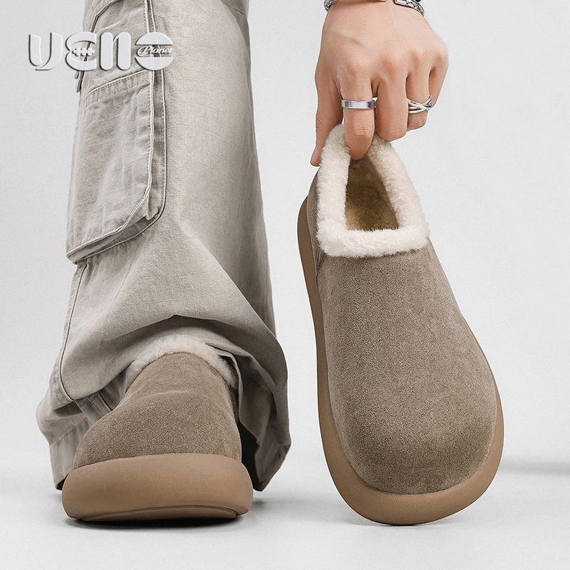 Ueno Planet Little Potato Lazy Snow Boots with Fleece Lining, Thickened Slip-On Warm Birkenstock-Style Shoes for Men and Women, Mule Cotton Shoes