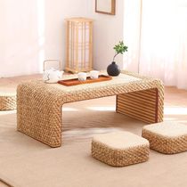 Rattan tatami coffee table Japanese Zen tea table combination bay window balcony low table kang table tatami table