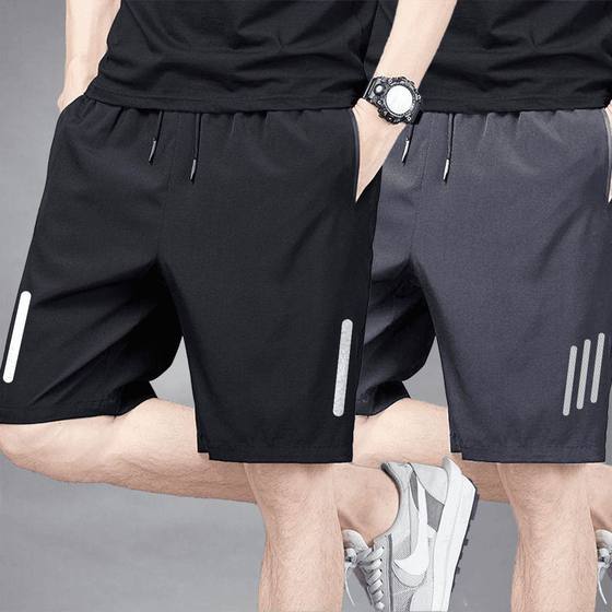 速干短裤男夏季2025休闲宽松直筒冰丝透气弹力运动五分裤空调裤