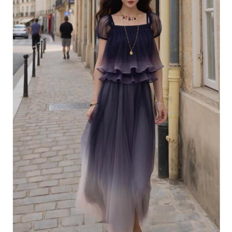 Tuntun Summer Collection [Fairy Godmother] Starry Gradient Mesh Rhinestone Skirt