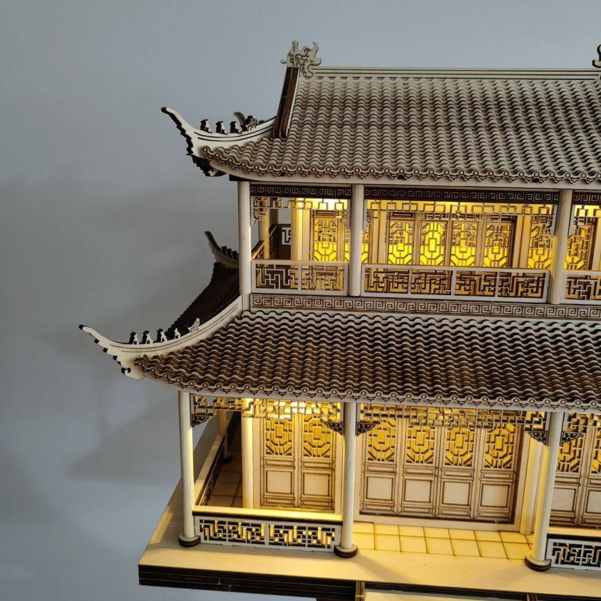 榫卯积木：传承千年智慧，还原古建之美！雨楼微缩摆件，匠心独运的复古手工拼装艺术！-建筑-淘宝好物网