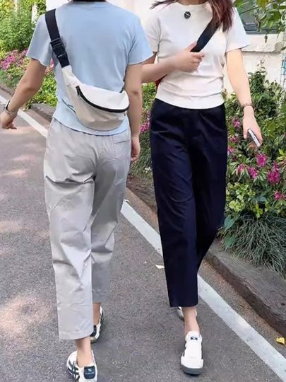 Ice Silk Quick-Drying Sports Casual Pants for Women, Summer Thin Large Size Loose High-Waisted Slimming Straight-Leg Cropped Harem Pants