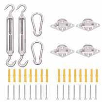 304 stainless steel door buckle four-corner sunshade sail accessories stainless steel diamond buckle flower basket screw spring buckle hook