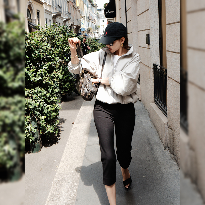 Lazyvision【Capri Pants】Elastic Anti-Wrinkle Cropped Pants for Women, Summer Slim-Fit Straight-Leg Pants 38477