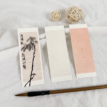 Ancient Style Blank Bookmark Cards, Chinese Style Imitation Rice Paper Texture, Calligraphy with a Brush, Traditional Chinese Painting, Handwritten Hanging DIY Wish/Goal/Blessing Cards, Paper for Giving to Friends, Hard Pen Writing Class Materials Kit