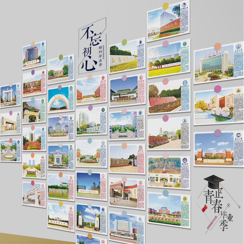 985 Prestigious Universities, 211 Universities, Inspirational Wall Decorations for Middle School and College Entrance Exams, Tsinghua University, Peking University, Classroom Cultural Wall Decoration, Wall Stickers, Ideal Cards, Postcards, Prestigious School Goal Wall Decoration, Wall Charts, Study Cards