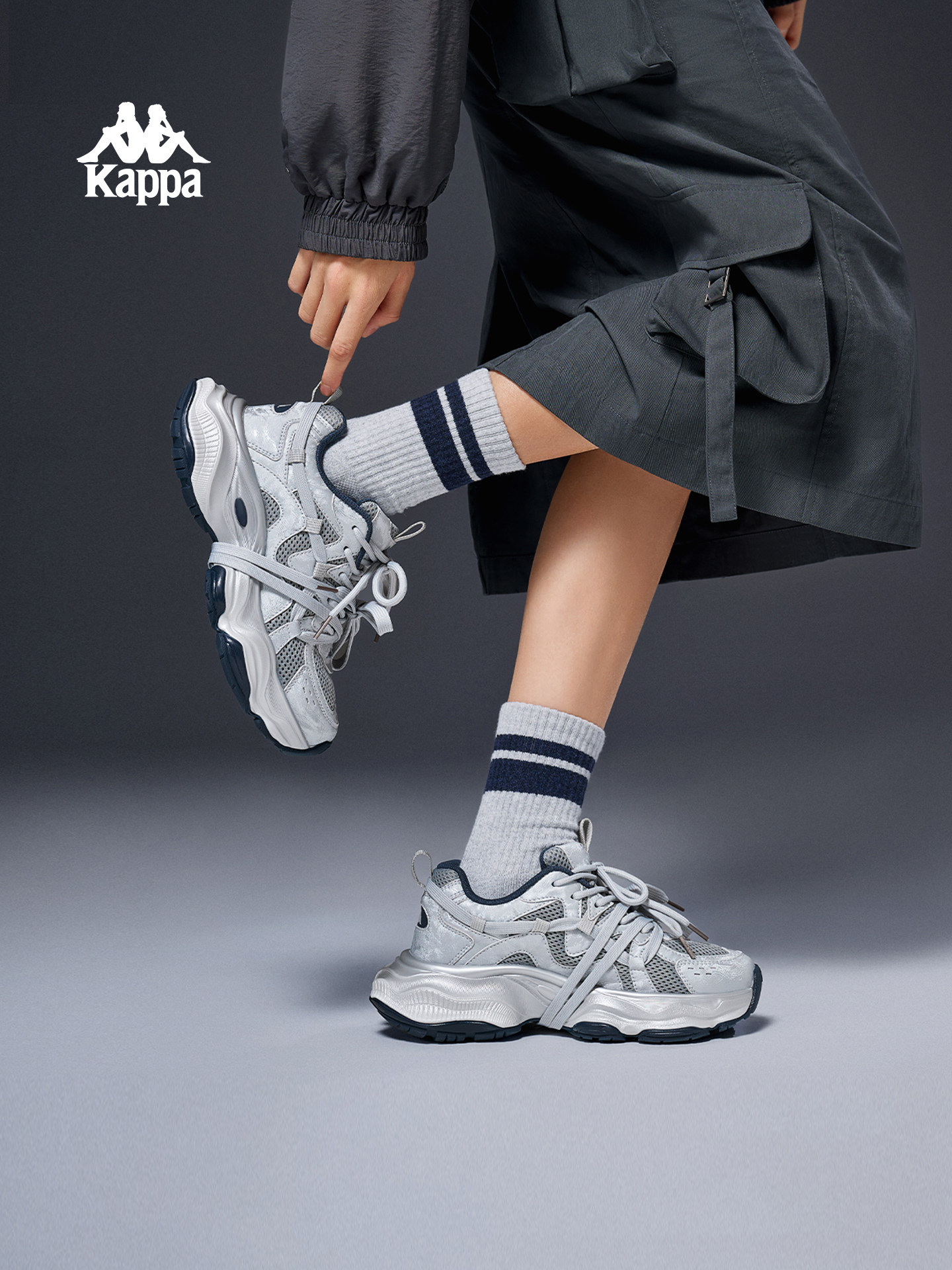 Kappa Women's Dad Shoes 2026 Spring New Thick-Soled Versatile Height-Increasing Sneakers Casual Shoes