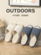 Pu west's new linen couple slippers, home slippers, outdoor men's slippers, non-slip, silent, non-stinky feet, women's home slippers