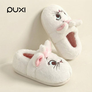 Puxi 2025 New Children's Cotton Slippers for Autumn and Winter Indoor Home Use, Non-Slip, Warm, Plush Slippers, Parent-Child Cotton Shoes