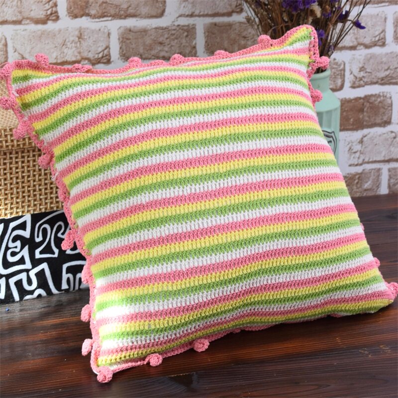 Two Foreign Trade American Countryside Pure Hand Colored Crochet Pure Cotton Hug Pillowcase On-board Pillowcase Without Core
