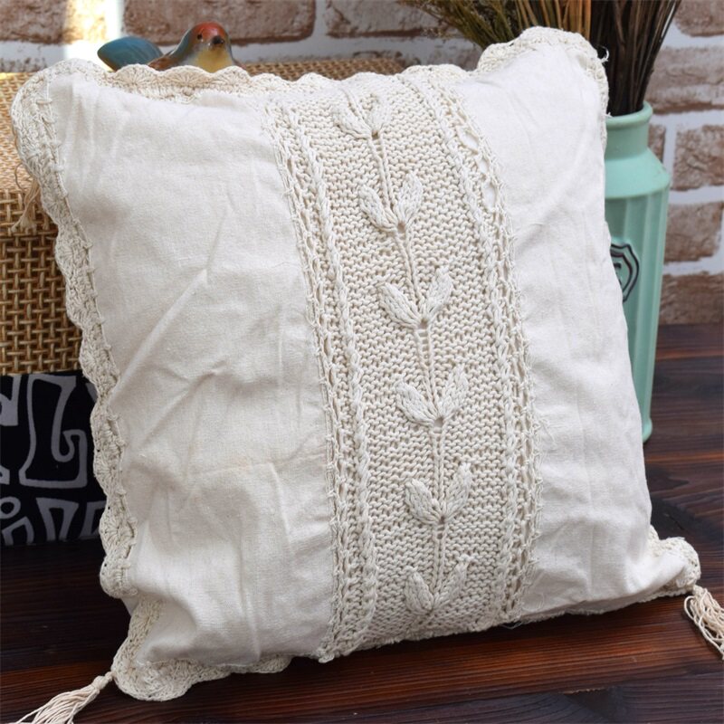 Throw Selling Special Price Foreign Trade Original single European style Tian Garden Pure Cotton Handmade Crochet Pillow Waist Pillow Back Cushion cushion sleeve No-core