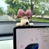 Cute Pilot Dog Car Interior Decoration Ornament for Tesla Screen, Car-Mounted Etc Doll Figurine