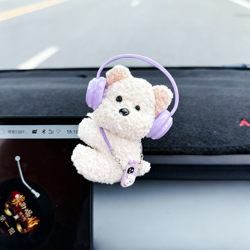 Car Ornaments Cartoon Cute Plush Doll Car Dashboard Screen Interior Dashboard Decoration Ornaments for Women