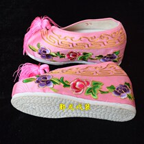 Sufa new style opera costume Chinese style Peking opera Yue opera retro wedding shoes thousand-layer sole P embroidered hook gold inner increase flat