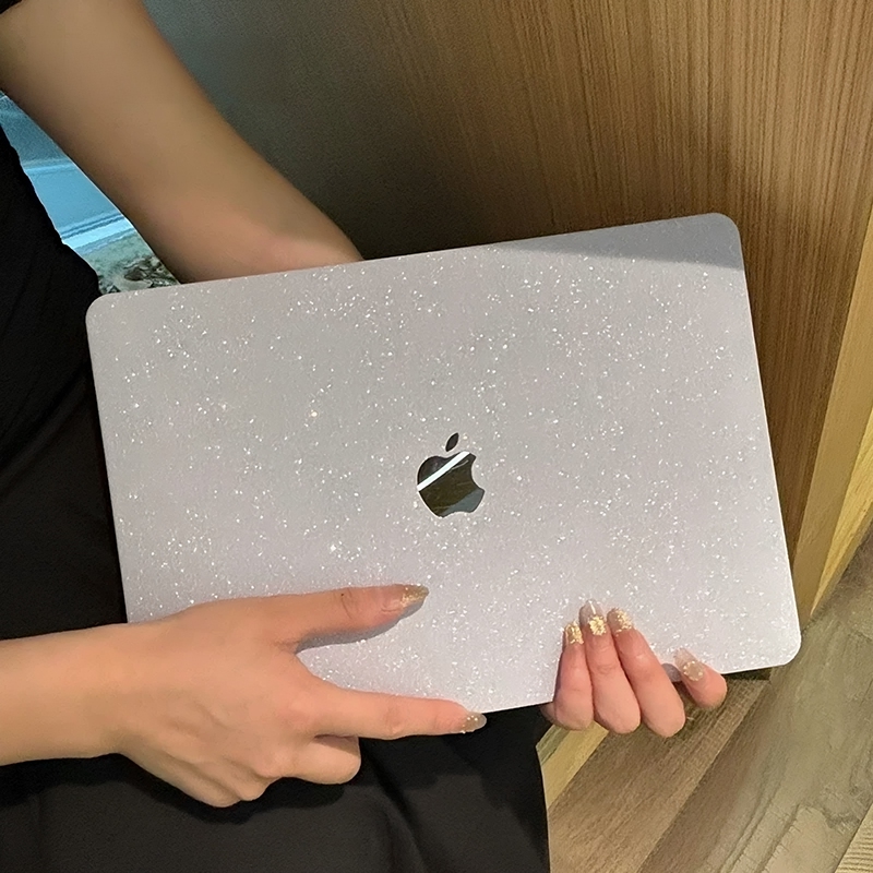 Gypsophila Pattern Leather Protective Case for Apple Laptop M4 MacBook Pro 14, New M3 M5 Full Coverage MacBook Air Protective Shell 16inch M2 Women's Model 15inch Neo Case