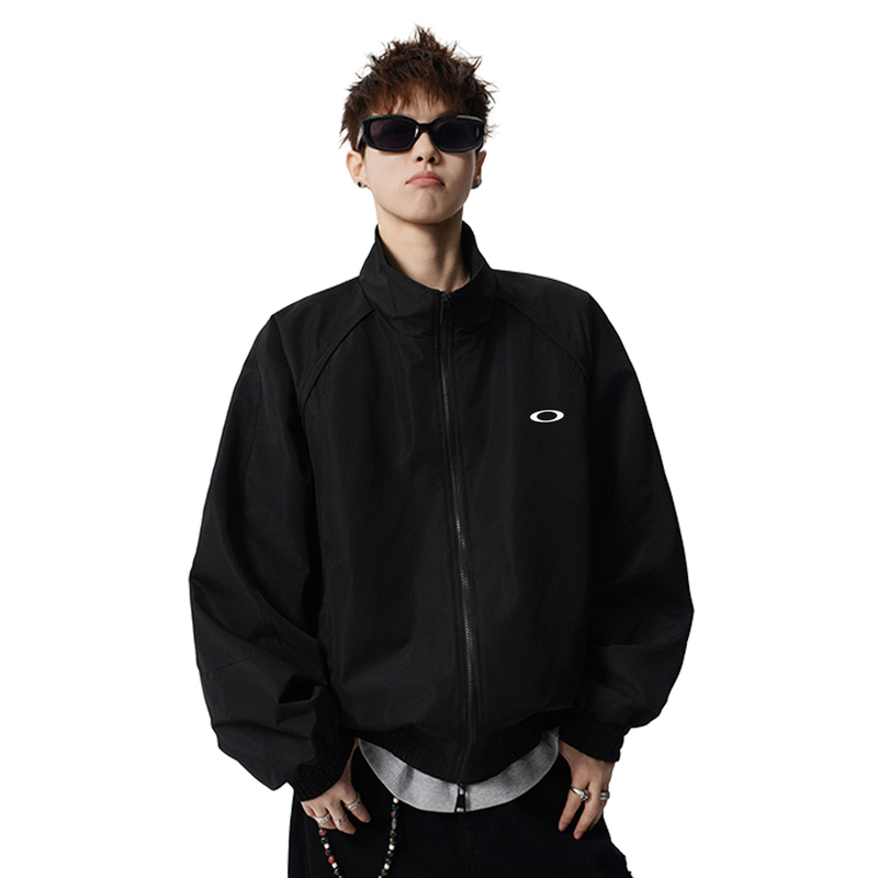 In-Stock Oakley Loose-Fitting Flight Jacket for Men, Early Autumn Warm Sports Stand-Up Collar Coat for Autumn