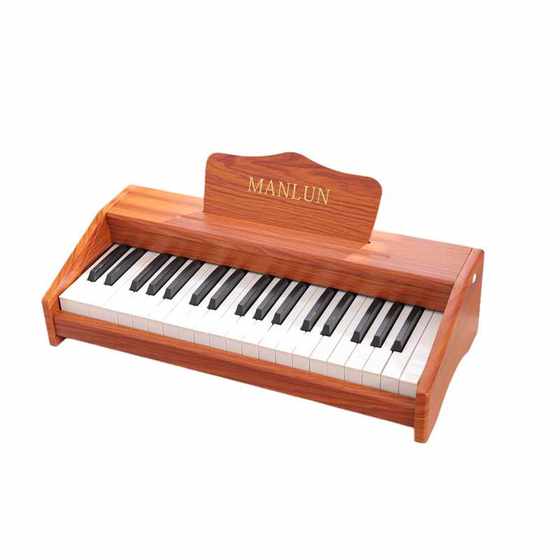 Manlen 어린이 전자 키보드 소년과 소녀를위한 나무 작은 장난감 피아노 초보자 아기 장난감 미니 유아 선물