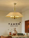 Yameng Swedish Mid-Century Style Fabric Pleated Chandelier Solid Wood South Asian Style French Retro Bedroom Study Tea Room Lighting Fixtures