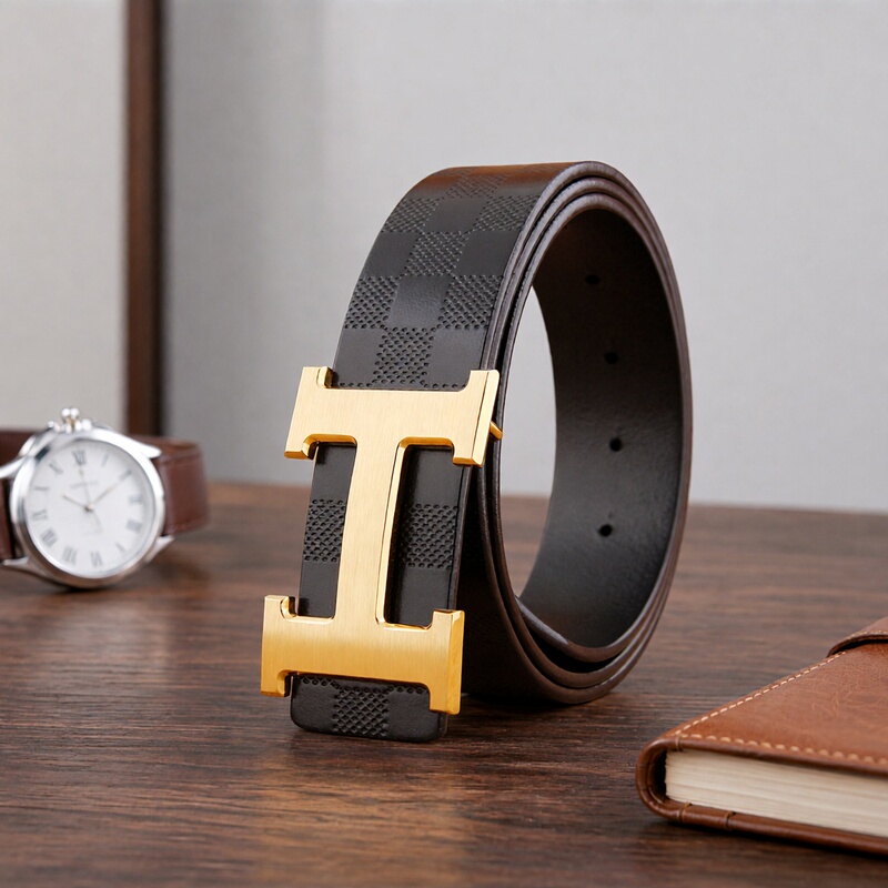 Aima Men's Belt 2026 New Model Genuine Leather Top Layer Cowhide Smooth Buckle Genuine High-End Business Belt for Men