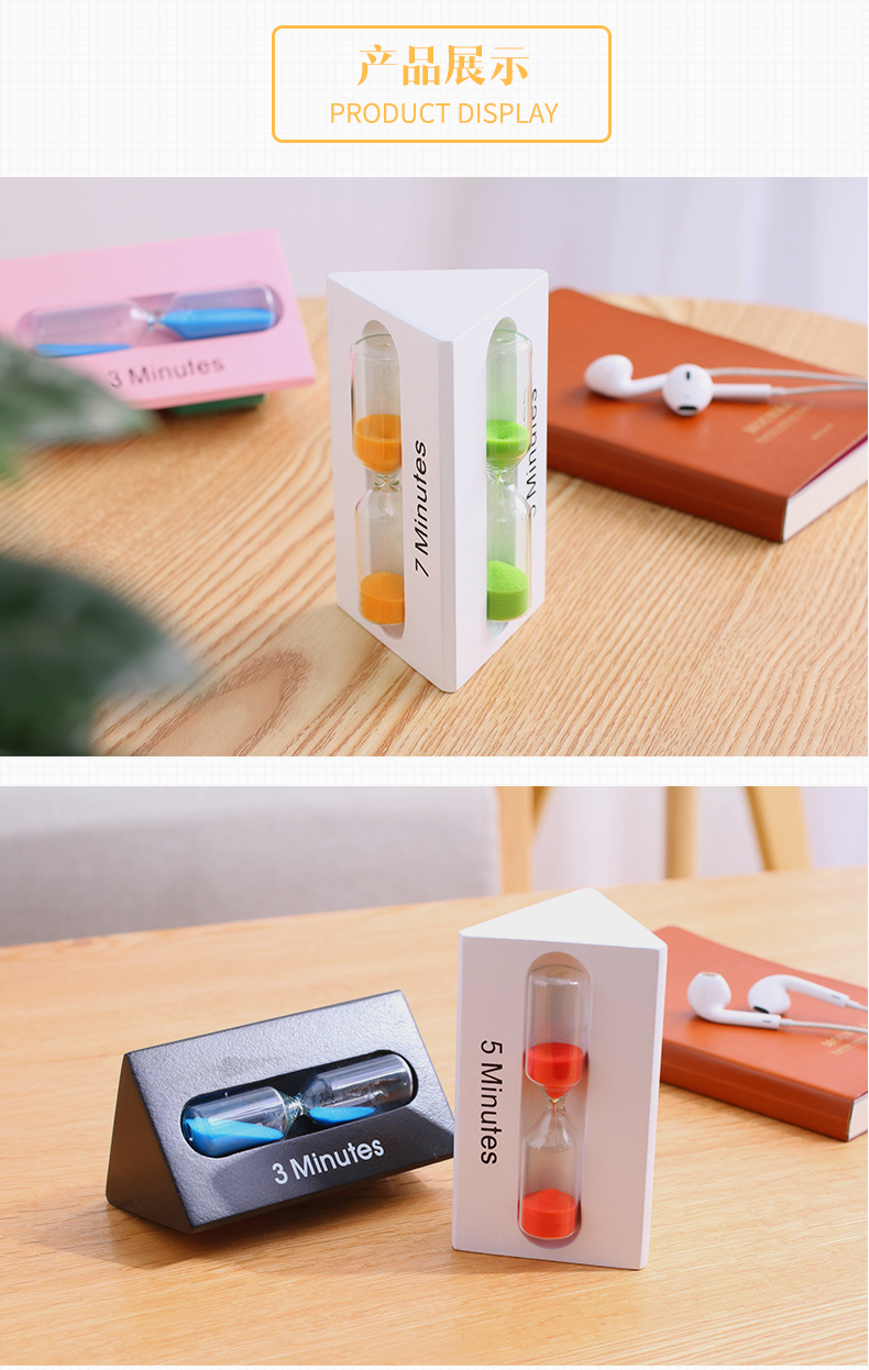 Kết hợp đồng hồ bấm giờ đồng hồ trẻ em 3/5/7 phút thời gian mini cát trang trí nhà nhỏ mẫu tủ trang trí phòng khách đẹp